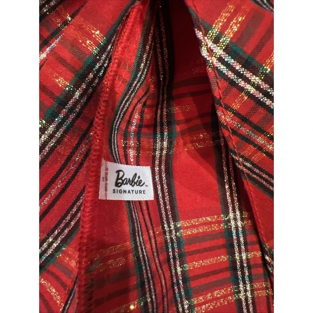 Barbie Signature 2024 Holiday Doll Dress Red Plaid Bow Fits Model Muse JBF65 D